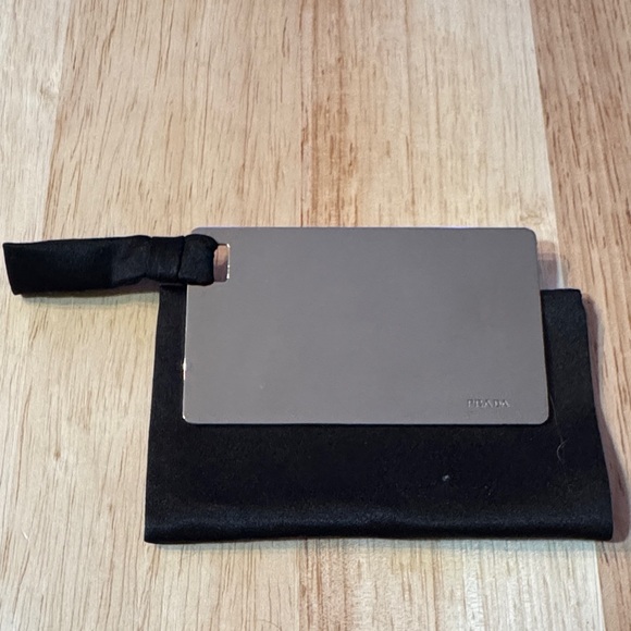 Prada Silver and Black pocket mirror and Holder - Picture 1 of 4